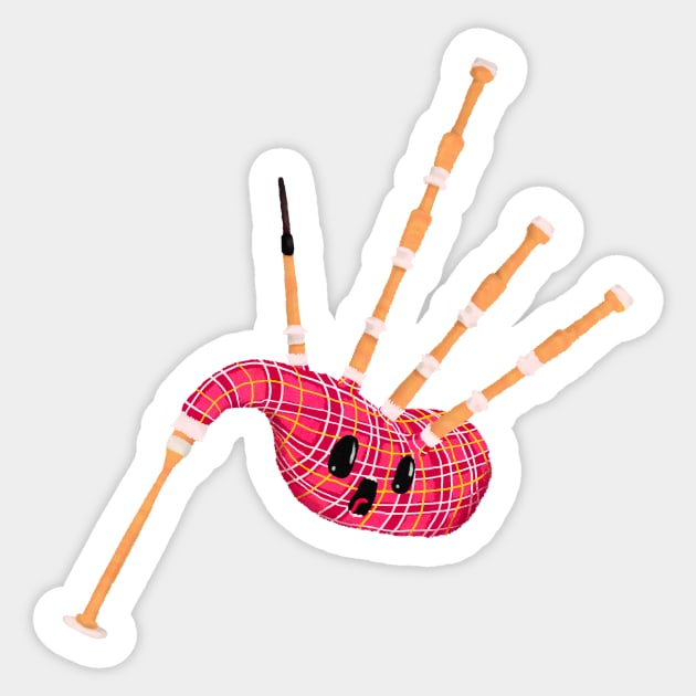 Bagpipes (red) Sticker by Surplusweird